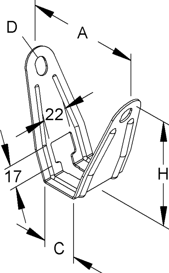 JGHEAB SUPORT TRAPEZOIDAL IN V M8 DBT40M8