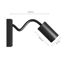 GTV CORP CU INTRERUPATOR BRAT FLEXIBIL 1XGU10 ROTUND NEGRU SLIP006024