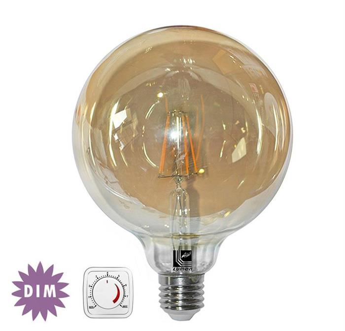 DAB BEC LED DECORATIV E27 6W AURIU D125 L.CALDA DIMABIL