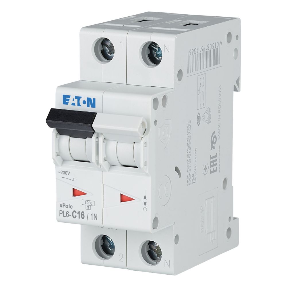 EATON 1P+N C 16A 6kA PL6-C16/1N