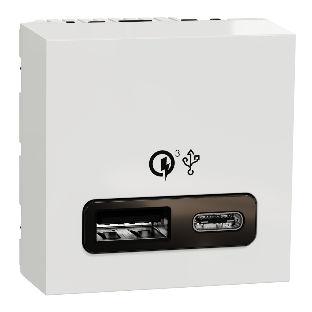 NEW UNICA 2M INCARCATOR RAPID USB DUBLU A+C 18W 2.4A, ALB NU301918