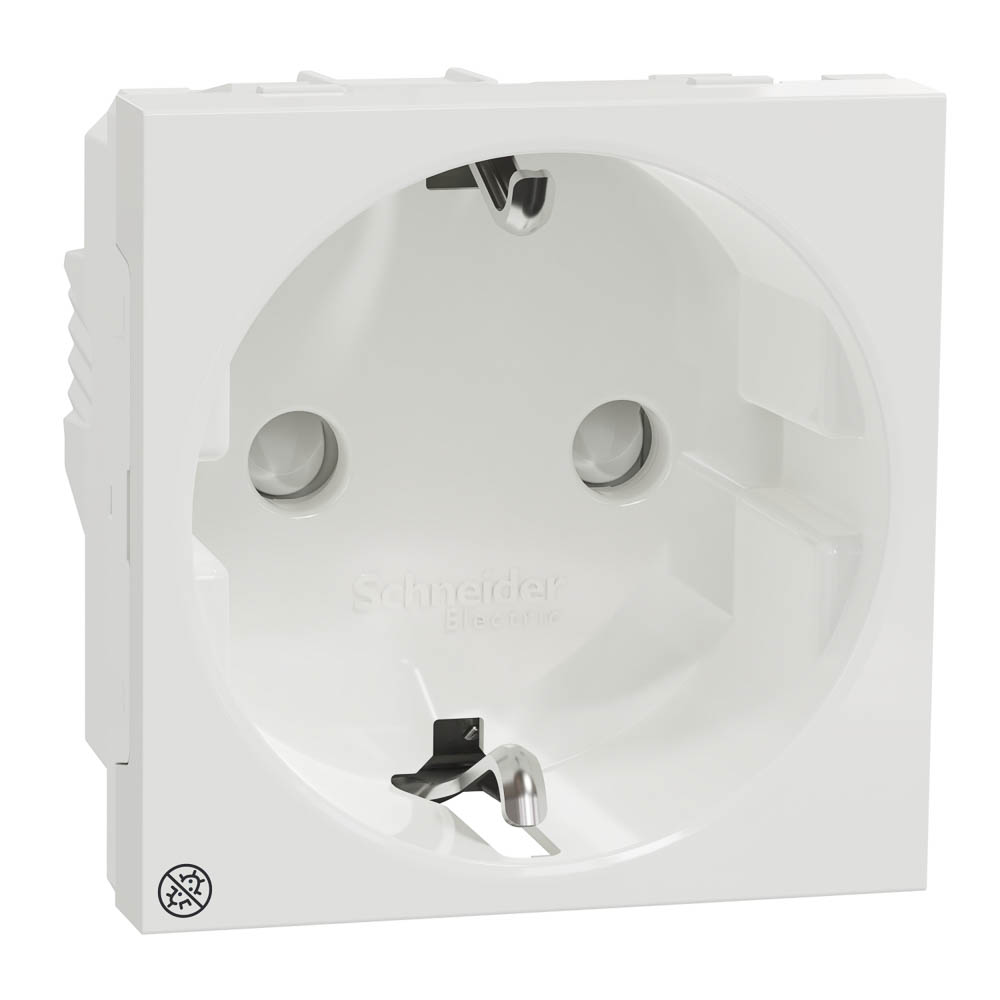 NEW UNICA 2M PRIZA 2P+E 16A ,OBT. ALB ANTIBACTERIAN NU303720