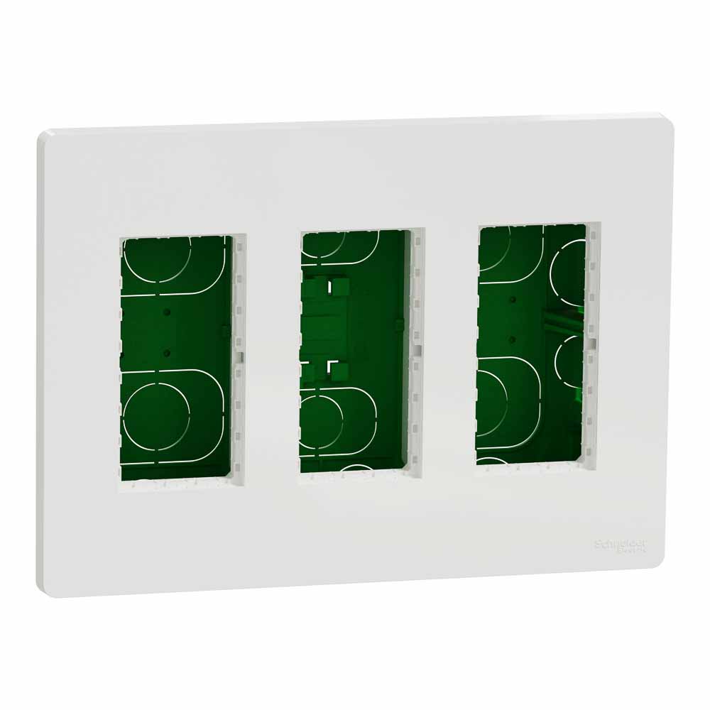 NEW UNICA DOZA ST+PLACA+SUPORT 3x4 MODULE VERTICAL ALB NU173418