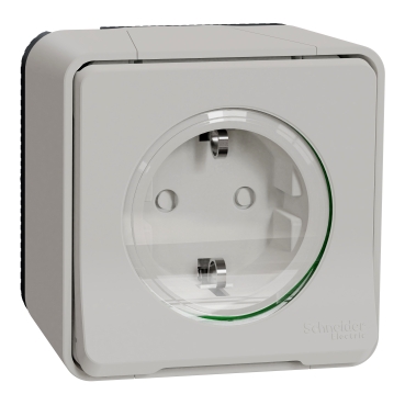 SCH MUREVA PRIZA SIMPLA 2P+E OBT IP55 ALB MUR39206
