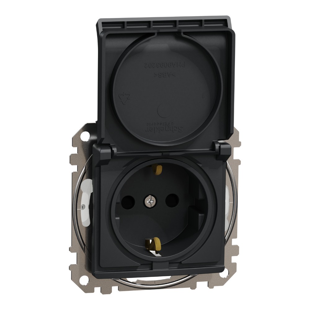 SEDNA DESIGN ANTRACIT PRIZA 2P+E IP44 OBT+CAPAC SDD214023