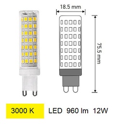 [LD-G9P12W0-30] BEC LED G9 3000K 12W 960 lm