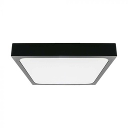 [7649] CIL PLAFONIERA IP44 4000K 30W 3000 lm PATRATA D:420x420x65mm NEAGRA