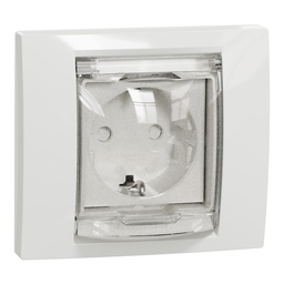 [NU003718] NEW UNICA 2M PRIZA 2P+E IP44+SUP.FIX. CAPAC OBT ALB NU003718