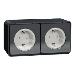 [MUR36029] SCH MUREVA PRIZA DUBLA 2P+E FARA SURUB PT GRI MUR36029