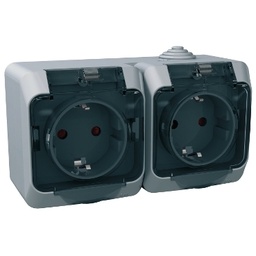 [WDE000625] SCHC_PRIZA DUBLA CAPAC  FUMURIU IP44 WDE000625