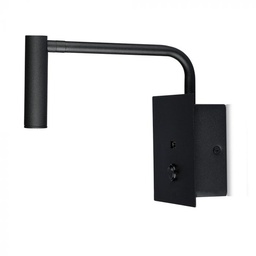 [1487 VT-2943] CIL INTERIOR APLICA LED 3000K 3W 180 lm INTR. SI USB PORT D:120x120x45mm NEAGRA VT