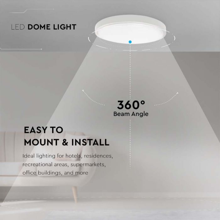 CIL PLAFONIERA IP44 4000K 24W 2400 lm ROTUNDA D:295x55mm ALBA