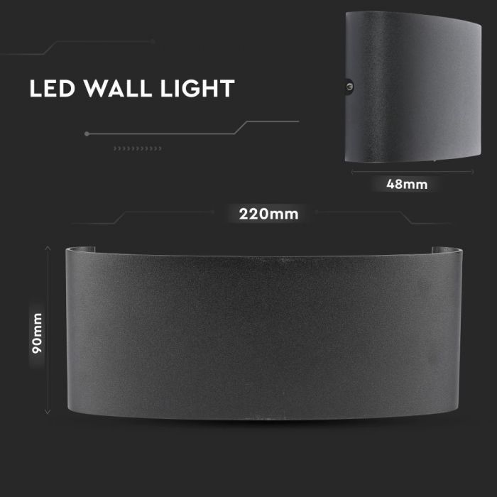 CIL ARH APLICA 4000K 8W 540 lm NEAGRA 2-WAY D:170x40x80mm IP65 VT