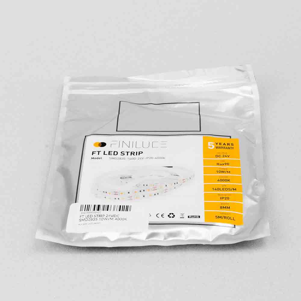 FT LED STRIP 24VDC SMD2835 10W/M 4000K 140LED/M IP20 8MM 5M 5ANI
