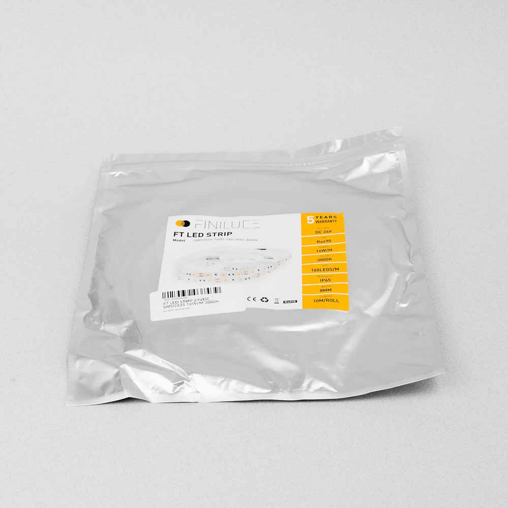 FT LED STRIP 24VDC SMD2835 16W/M 4000K 160LED/M IP65 8MM 10M 5ANI