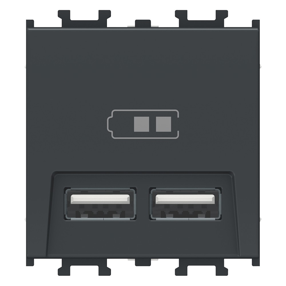 STYL NEGRU 2M PRIZA INCARCARE USB DUBLA, NEGRU LMR9910003