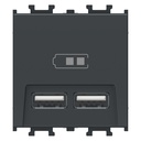 STYL NEGRU 2M PRIZA INCARCARE USB DUBLA, NEGRU LMR9910003