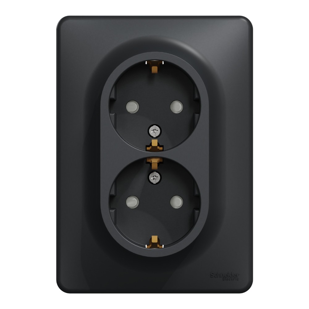 SEDNA DESIGN ANTRACIT PRIZA DUBLA 2P+E OBT SDD314221