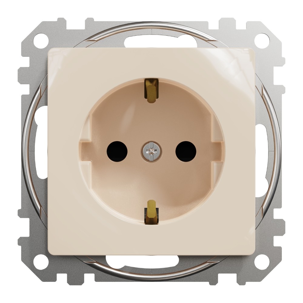 SEDNA DESIGN BEJ PRIZA 2P+E CU OBTURATOARE SDD112021