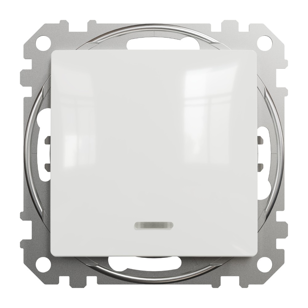 SEDNA DESIGN INTRERUPATOR 10AX ALB CU LED ROSU SDD111101N
