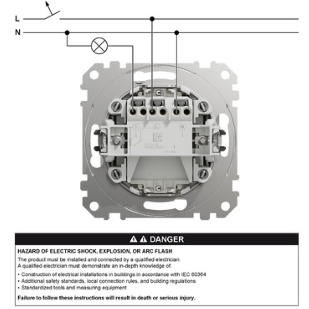 SEDNA DESIGN INTRERUPATOR 10AX ALB CU LED ROSU SDD111101N