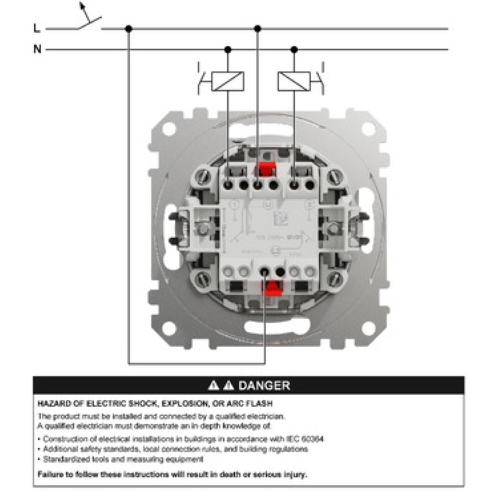 SEDNA DESIGN INTRERUPATOR DUBLU SONERIE 10A ALB SDD111118