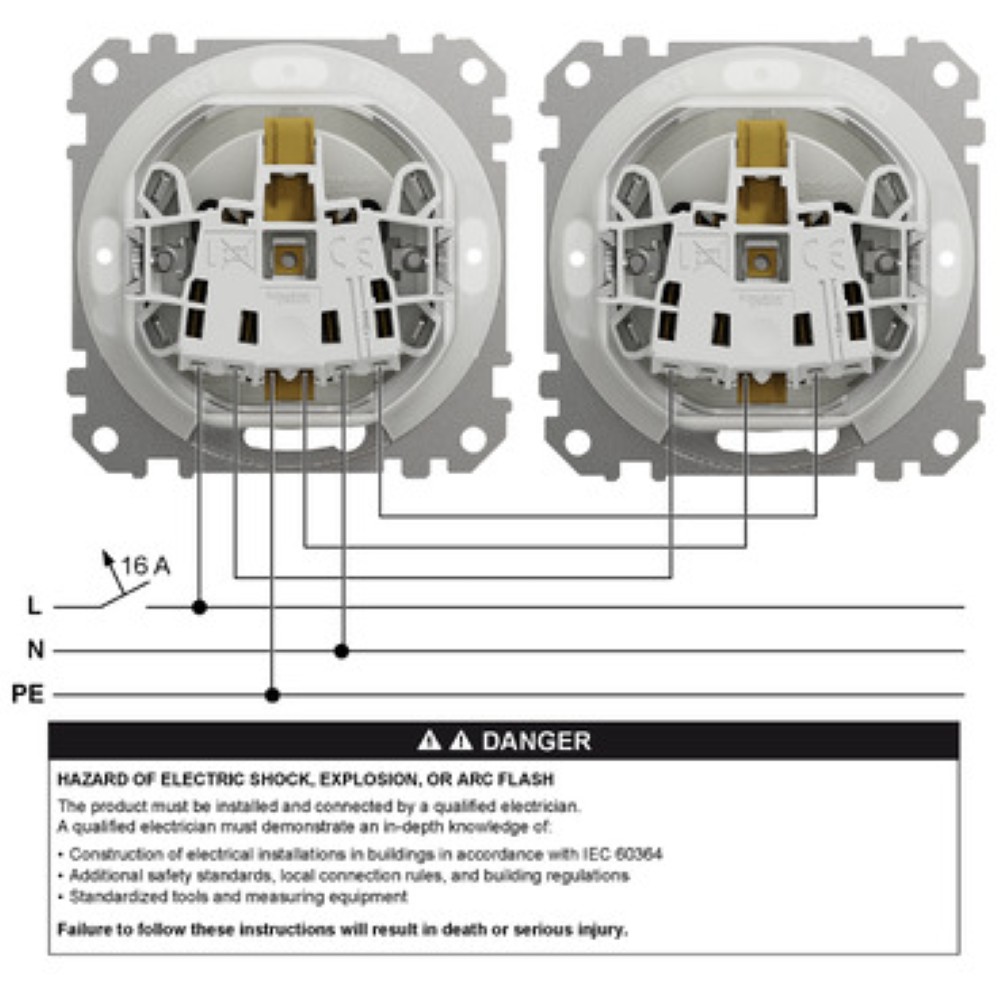 SEDNA DESIGN PRIZA 2P+E IP44 OBT+CAPAC ALB SDD211023