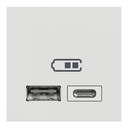 NEW UNICA 2M PRIZA DUBLA INCARCARE USB 2.0 A+C ALB NU301818