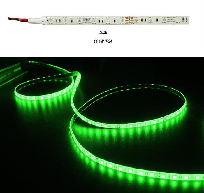 LED BANDA 24V IP54 VERRDE 14.4W 1440 lm/m (5m/rola)