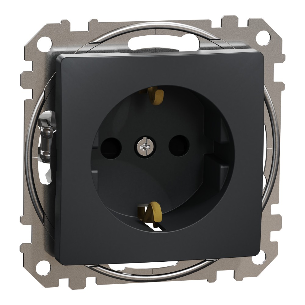 SEDNA DESIGN ANTRACIT PRIZA 2P+E CU OBT SDD114021