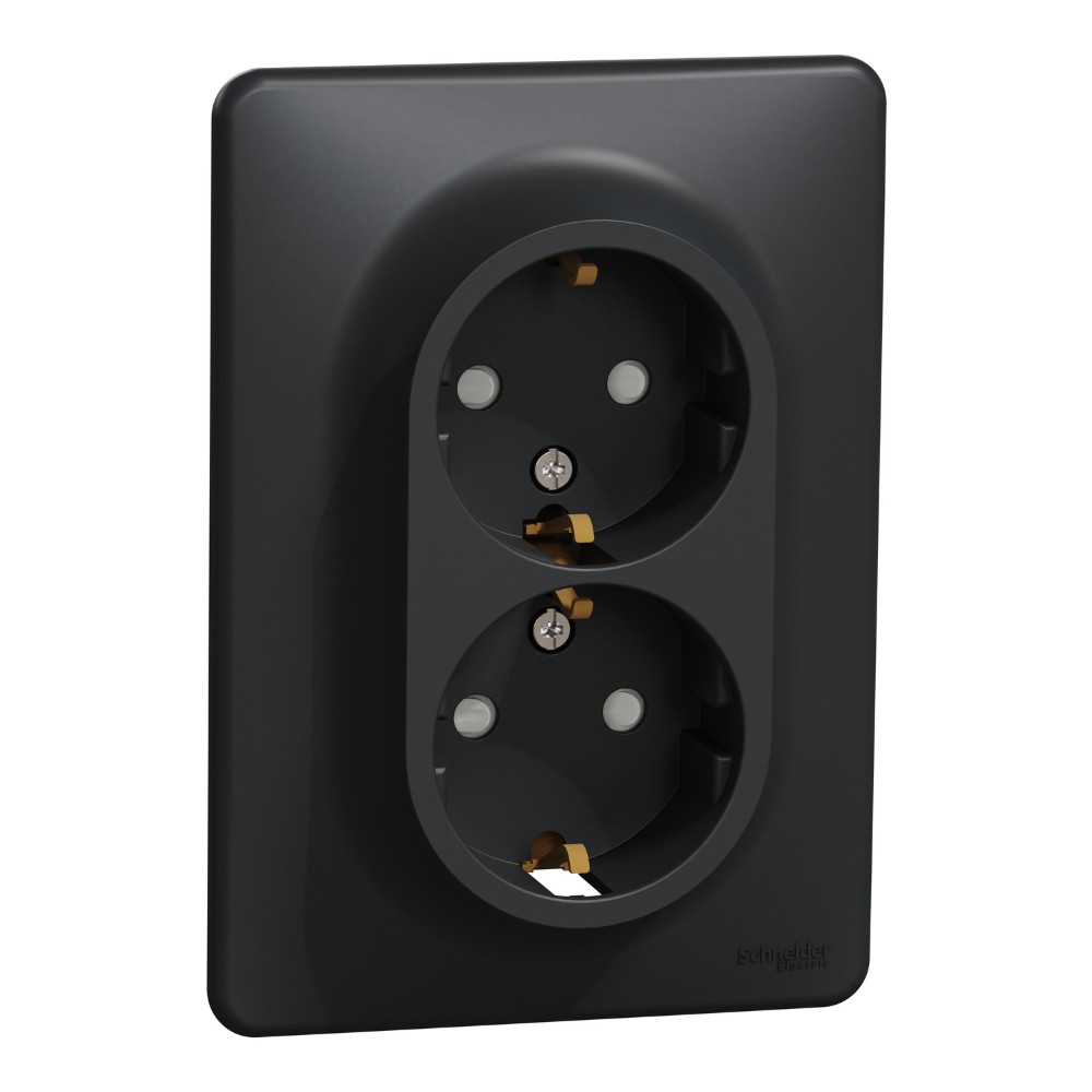 SEDNA DESIGN ANTRACIT PRIZA DUBLA 2P+E OBT SDD314221