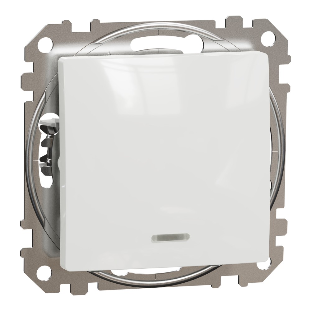 SEDNA DESIGN INTRERUPATOR 10AX ALB CU LED ROSU SDD111101N