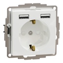 SEDNA DESIGN PRIZA 2P+E+2 USB 2.4A OBT ALB SDD111052