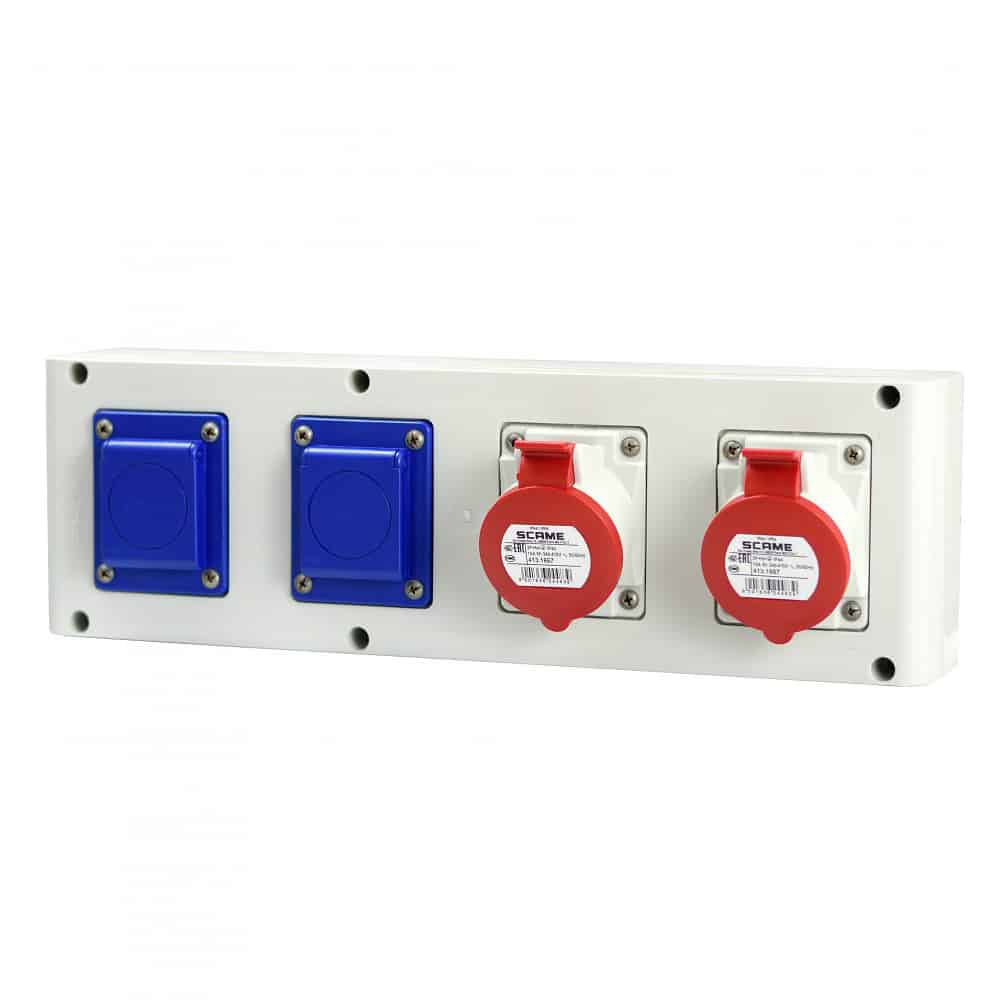 SCAME ORGANIZARE SANTIER 2xSCHUKO 5P 2x16A 5P 632.RO0016