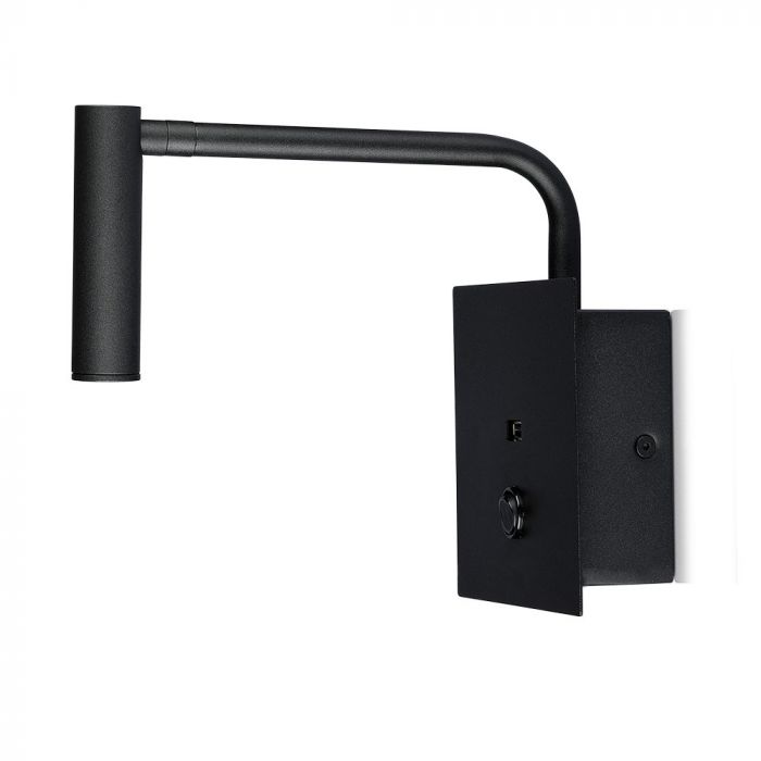 CIL INTERIOR APLICA LED 3000K 3W 180 lm INTR. SI USB PORT D:120x120x45mm NEAGRA VT