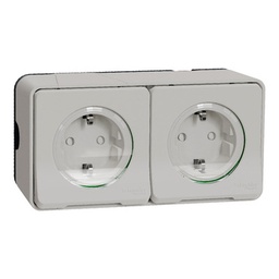 [MUR39035] SCH MUREVA PRIZA DUBLA 2P+E FARA SURUB PT IP55 MUR39035