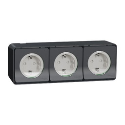 [MUR36038] SCH MUREVA PRIZA TRIPLA 2P+E FARA SURUB PT GRI MUR36038