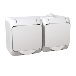 [WDE000523] SCHC_PRIZA DUBLA CU CAPAC ALB PT IP44 WDE000523